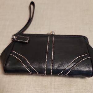 Elegant Black Leather Clutch